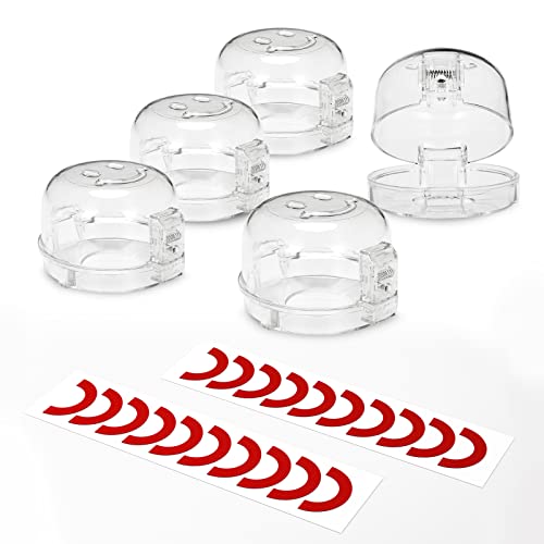 Stove Knob Covers for Child Safety 5 Packs Babepai Upgraded Double-Key Design Universal Size Baby Safety Gas Oven Knob Covers Stove Guard Kid Proofing - color: Clear