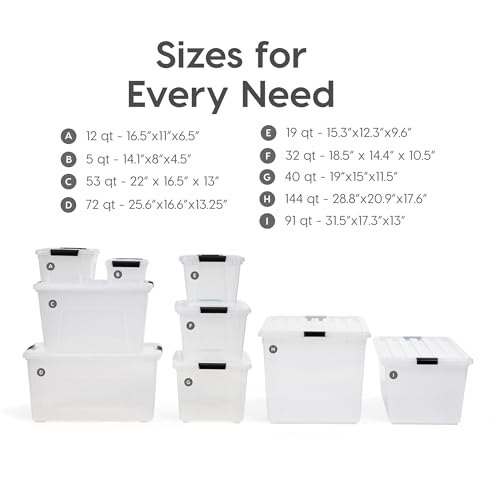 IRIS USA 4-Pack 72 Quart Storage Bins with Lids, Clear - color: Clear, size: 72 Qt, style: 4 Pack
