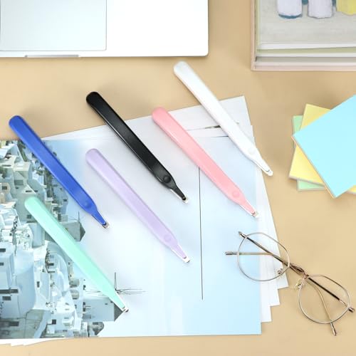 QWORK 24 Pcs Magnetic Staple Remover Bulk, Rubberized Plastic with Stainless Steel Tip and Magnetic End (6 Colors, 4 Pieces Each)