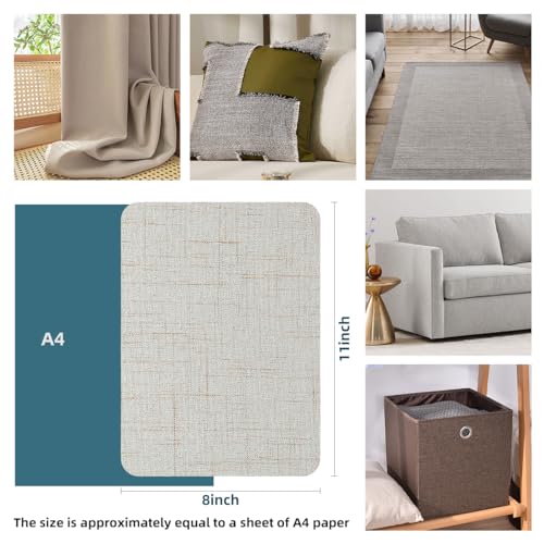 WILDREEDS 2 Pcs 8 x11 Inch Linen Repair Patches, Self-Adhesive Fabric Patch for Sofas, Couch, Furniture,Tote Bags, Car Seats (2.0 Beige) - color: 2.0 Beige