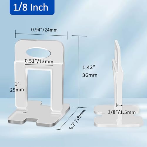 DGSL Tile Spacers 2400 Pcs Tile Clips, Tile Leveling System Clips 1/8 Inch - size: 1/8 Inch*2400 Piece