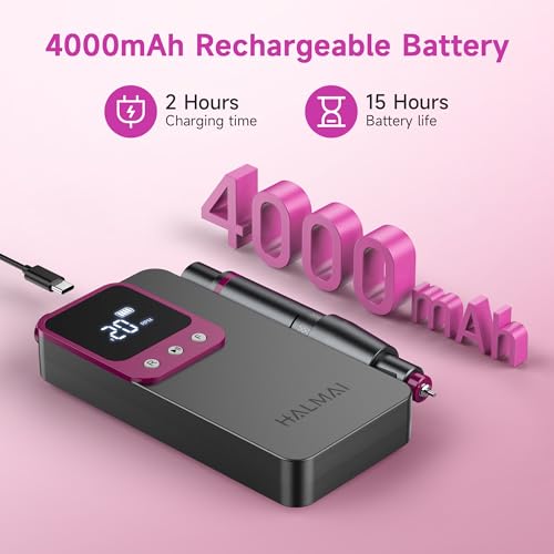 Electric Nail Drill Professional, Portable Nail File for Acrylic Gel Nails, Cordless Rechargeable Ultra Power Nail Drill Kit 40000RPM, Salon-Grade Efile Nail Machine (Dark Grey) - color: Dark Grey