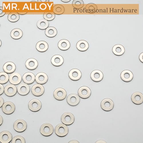 #10 Stainless Steel Flat Washers, 7/32" ID x 1/2" OD, 100 Pack - size: #10 (100)