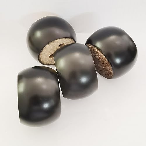 2 Inch Wood Sofa Furniture Legs Round Black Bun Feet 2 Inch Tall Legs Replacement for Sofa/Couch/Ottoman/Loveseat/Cabinet with Screw Set of 4 (Diameter: 2.7inch, Black) - color: Black, size: Diameter: 2.7inch