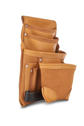 AWP Tool Pouch, Electrician Tool Pouch, Premium, Professional Multi-Pocket Organizer - size: 1 Pack, style: 10 Pocket Classic Leather Tool Pouch