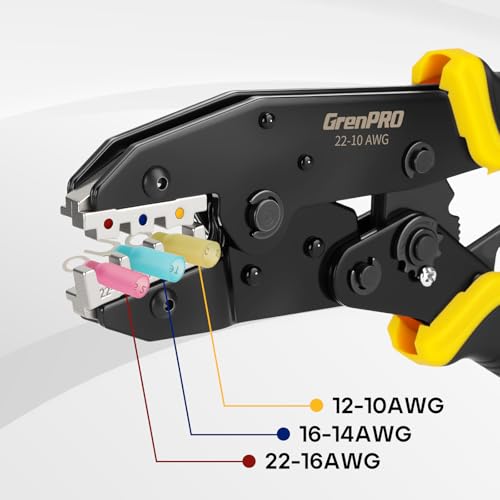 GRENPRO Crimping Tool for Heat Shrink Connectors AWG22-10 Crimping Pliers