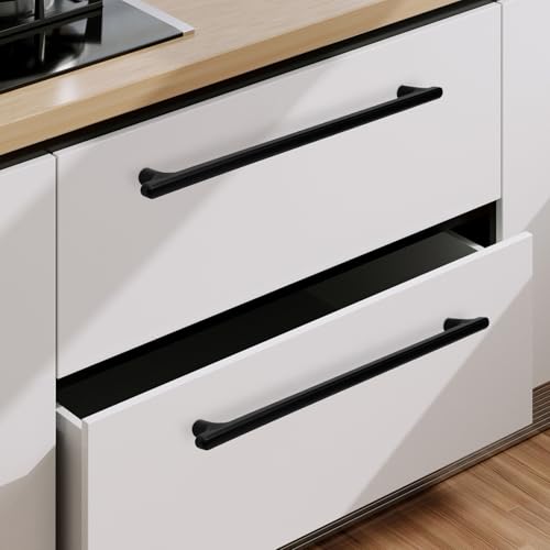 COTYKILEY 10 Pack 10 Inch(256mm) Matte Black Cabinet Handles Black Kitchen Cabinet Pulls Cabinet Door Handles Kitchen Cabinet Hardware - color: Matte Black, size: 10" Hole Center（256MM）