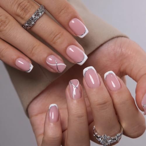 CurvLife Short Square Prism Press On Nails, Midnight Prism Dark Purple - color: Crystal Whisper