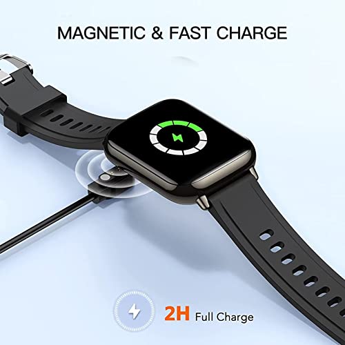 2Pcs 2-Pin Universal Black USB Data Charging Cable with Magnetic Charger Charging Mode for Smart Watch 2.84mm