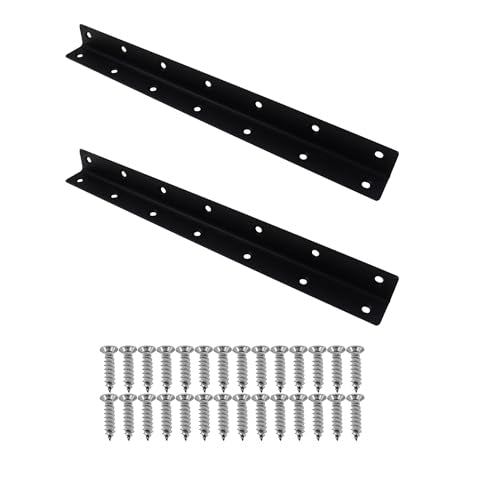 Long L Bracket,ULIFESTAR Black Corner Brace Brackets,Stainless Steel Corner Brackets,Heavy Duty Shelf Bracket,Metal Right Angle Bracket for Wood,325*27mm/12.8*1.06''2 PCS - size: 325*27mm/12.8*1.06''