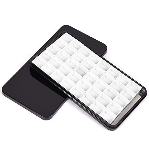 qianshan 40Pcs Empty Half Pans Watercolor Tin Palette with Magnetic Stripe - color: Black
