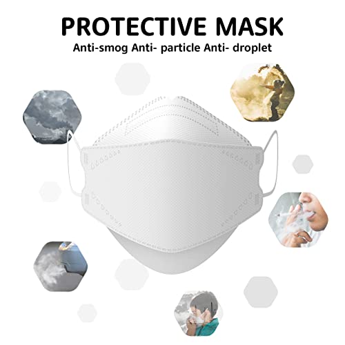 LEVENIS Face Masks 50 Pack, Breathable Comfortable and Disposable Mask, White - color: Adult-white