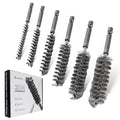 6PCS 304 Stainless Steel Bore Brush Copper Pipe Cleaner, Twisted Wire Drill Brush,1/4 Inch Hex Shank S2 Steel Handle, for Power Drill Plumbing Tools