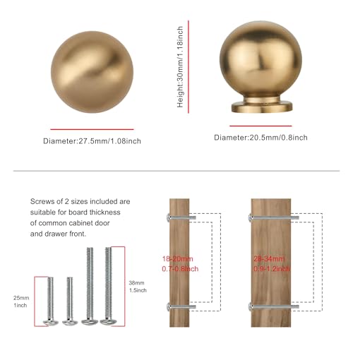 AVICCI 10 Pack Cabinet Knobs Champagne Bronze Heavy Duty Solid Cabinet Handles cabinets Dressers Kitchens Handles Bathroom cabinets Cabinet pulls - color: Champagne Bronze, size: Knob-10Pcs