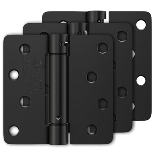Luxbaro 3 Pack Self Closing Door Hinges 4 Inch, Adjustable Tension, Black - color: Matte Black-1/4'', size: 4" 3 Pack