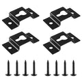 DGZZI Hanging Speaker Bracket 4PCS Black Wall Mount Iron Hook Hanger Plate Connectors with Mounting Screws for Surround Sound Box Audio Speaker Keyhole Hanger