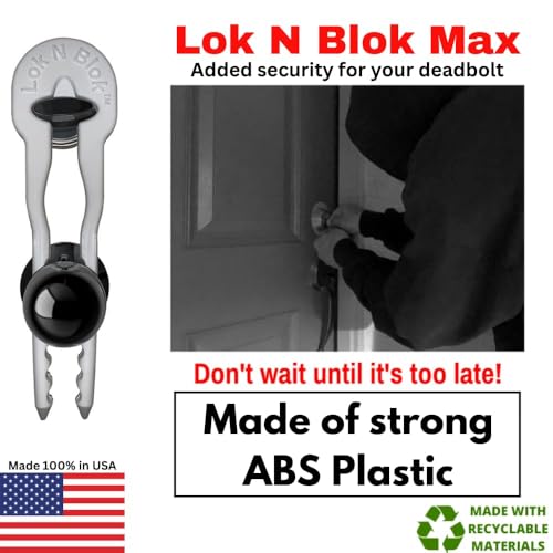 Portable Deadbolt Door Lock Device Lok N Blok Max Requires No Tools to Install Protection from Key Bumping Proof Door Guard Defender Home Apartment Travel Safety Security Made of Sturdy ABS Plastic