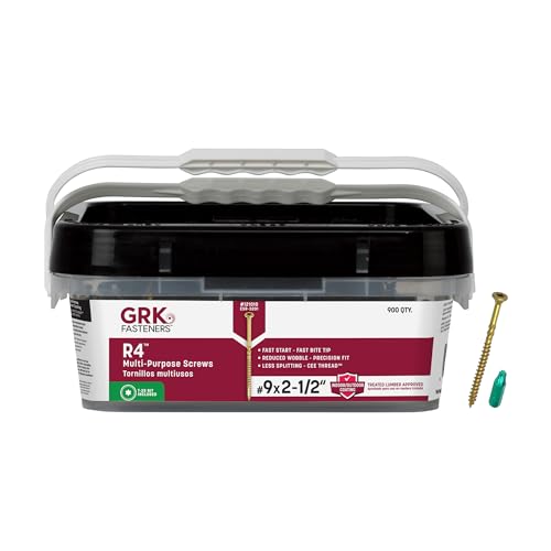 GRK Fasteners R4™ #9 x 2-1/2" Multi-Purpose Framing Screws, 900 PCS - size: #9x2-1/2" 900 count