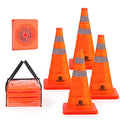 RoadHero 18 Inch 4 Pack Collapsible Traffic Safety Cones with Bag, Orange - size: 18 Inch