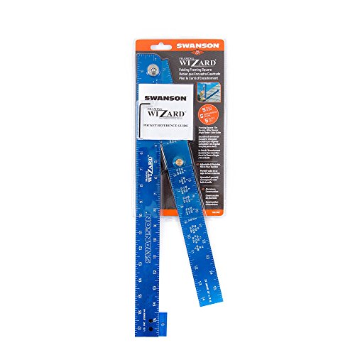 Swanson Aluminum Framing Wizard Folding L Square with Layout Guide, T001WZ | Innovative 5-in-1 layout tool that functions as a square, pitch finder, and line scriber with user manual and allen wrench