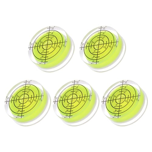 5pcs Small Circular Bubble Spirit Levels - [12mm Diameter 6mm Thickness] Mini Round RV Level Leveling Tools for Travel Trailer Turntable Camera, Lime - color: Lime, size: 12mm x 6mm