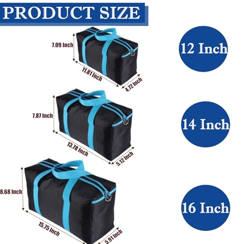 BLIRITEL Wide Mouth Tool Bag, Heavy Duty Tool Bag for Men, High Capacity Tool Tote Bag for Electricians, Multipurpose Power Tool Bag Organizer for Mechanics Carpenters (16 Inch) - size: 16 Inch