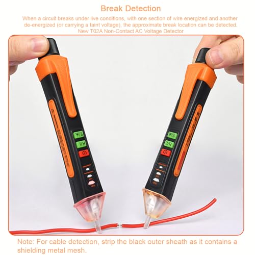 Voltage Tester, Live Wire Tester with Alarm and Flashlight, Non Contact Voltage Detector, Circuit Tester Dual Range Voltage Sniffer 12V-1000V/48V-1000V, Electrical Tester with LCD Display