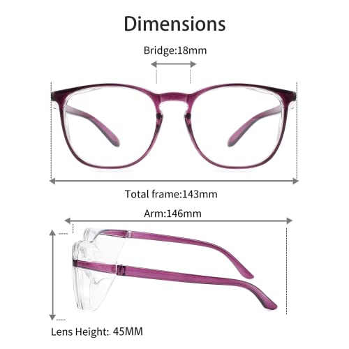 SQIMZAR Safety Glasses Goggles For Women Nurses Protective Eyewear,Anti Fog Safety Goggles - color: Purple-1