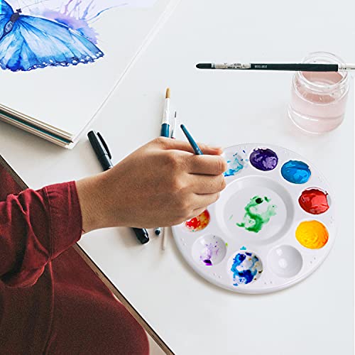 Hutou 12 Pack Paint Tray Palettes, Round, White - color: 12 Pack