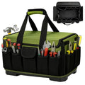 18-Inch Heavy Duty Tool Bag, 45-Pocket Large Capacity Tool Organizer with Hard Base & Waterproof Pocket, Tear-Resistant Electrician Tool Tote for HVAC, Mechanic, Carpenter