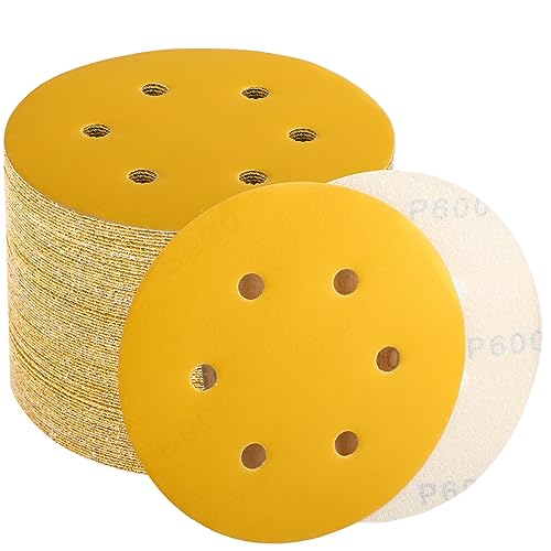 6 Inch Sanding Discs Hook and Loop, 600 Grit Sandpaper for Orbital Sander, Professional for Automotive and Woodworking, 100 Pack - style: 600 Grit
