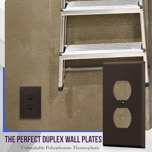 ENERLITES 10 Pack Mid-Size Duplex Outlet Covers Wall Plate, Brown - color: Brown, size: Mid-Size