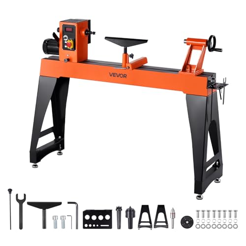 VEVOR 1.5 HP Wood Lathe, 16 x 40 in Wood Lathe Machine with 150 to 3200 RPM Variable Speed Brushless DC Motor Cast Iron Body Tool Rest for Medium to Large Projects Woodworking - size: 16" x 40"-1.5 HP