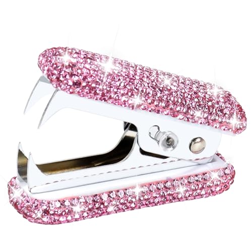 MultiBey Bling Acrylic Staple Remover with Metal Jaws, Shiny Pink - color: Shiny Pink
