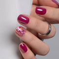 CurvLife Extra Short Square Press On Nails, Wine Gem Purple Pink, Soft Gel - color: C5 - Wine Gem