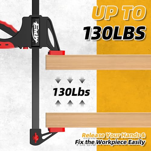 24" Bar Clamps for Woodworking, 2PCS 130lbs One-Handed Clamp/Spreader