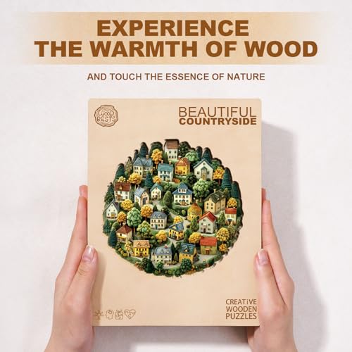 Wooden Puzzle for Adults-Beautiful Countryside Wood Jigsaw Puzzle-M-180 PCS - color: Beautiful Countryside, size: Medium