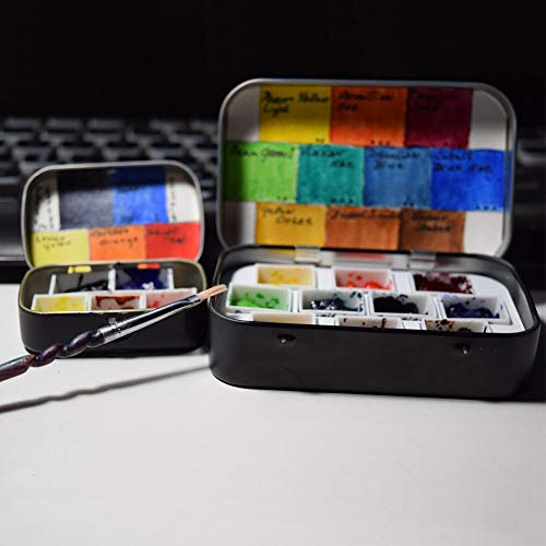 FCLUB 48PCS Refillable Empty Watercolor Half Pans, 2ml - style: 48Pcs Half pans