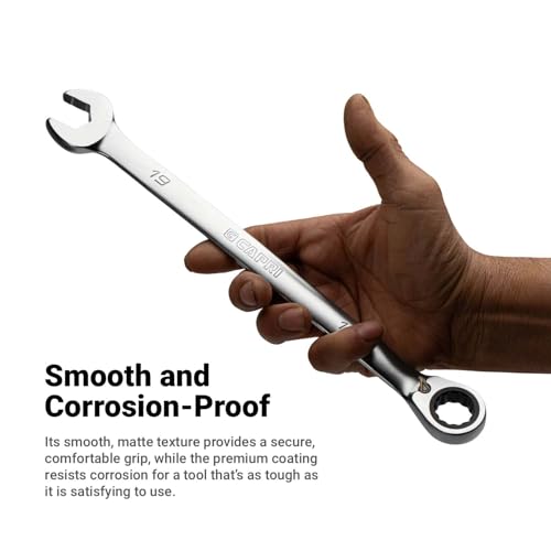 Capri Tools 12 mm 120-Tooth Ultra-Smooth Reversible Ratcheting Combination Wrench, XL Long Series, Metric, 12-Point - size: 12 mm