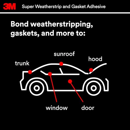 3M Black Super Weatherstrip Adhesive, 03602, 1 fl oz, 1 Per Pack, 2-Pack - size: 1 fl oz (Pack of 2)