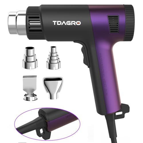 1800W Heat Gun (122℉-1202℉) with 4 Nozzles & Temp Control