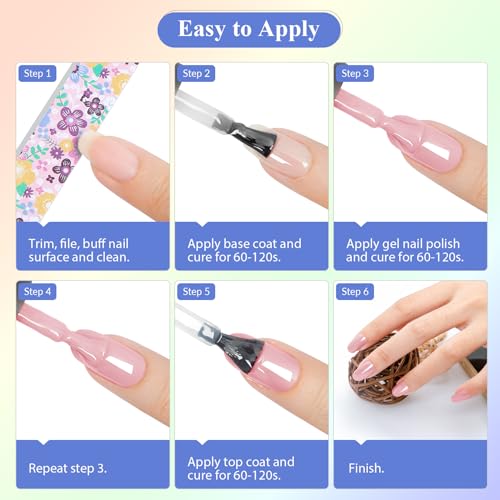 VANREESA 42 Pcs Gel Nail Polish Kit with U V Light 24 Colors Gel Polish Nail Kit Pink Red Orange Yellow Green Brown Blue Purple Gray Complete Nail Kit with Manicure Tools Gifts for Women - color: Elegant & Trendy Collection
