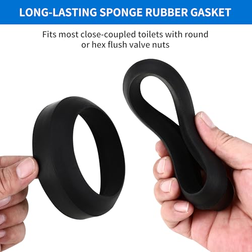 Toilet Tank Seal Kit for 2-Piece Toilets with 2 Gasket Sizes