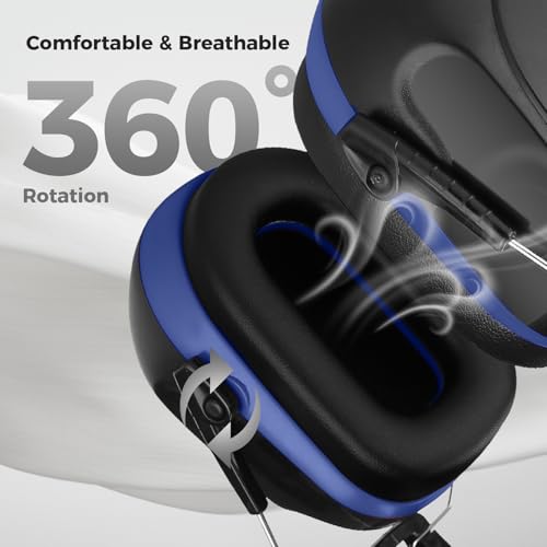 ProCase Hearing Protection Ear Muffs SNR 33dB, Noise Cancelling Headphones - color: 1 - Blue