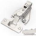 Chibery 1/8", 1/4", 5/16" Overlay Soft Close Concealed Hinge for Face Frame Door ＆ Frameless Door, 3D Clip-on Plate, Self Closing Hidden Satin Nickel, 105° Angle, H=3, Half Overlay, 20 Pack - size: H=3, Half Overlay