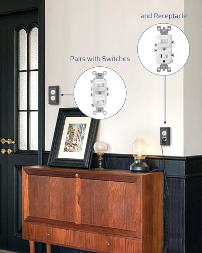 DEWENWILS Metal Duplex Wallplates, Black Finish Outlet Covers - color: Black, size: 1 Duplex 4PK