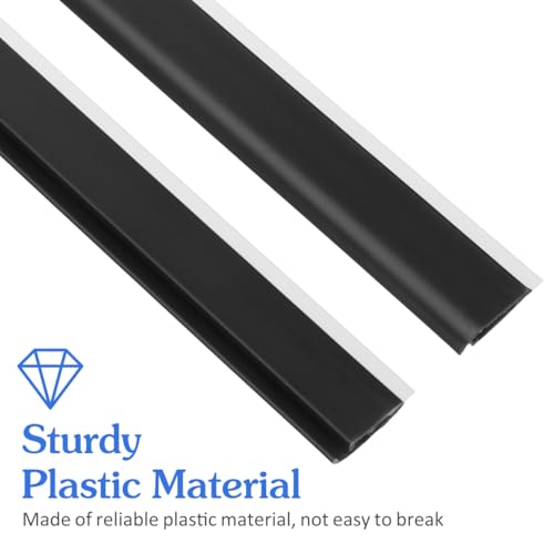Hemobllo Dustpan Replacement Edge Strip 2-Pack Dust Pan Rubber Lip Replacement 11. Plastic Edge Strip for Floor Debris Collection Corner Cleaning and Tabletop Wiping
