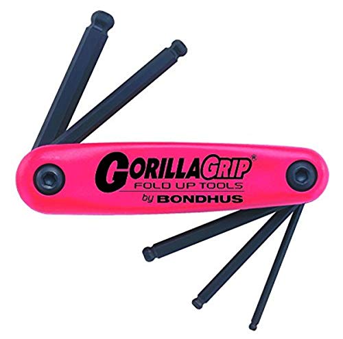 Bondhus 12897 GorillaGrip Ball End Tip Fold Up Tool with ProGuard Finish, 5mm - 10mm, 5 Piece - size: 5mm - 10mm