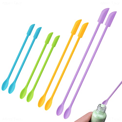NiArt 8PCS Mini Silicone Spatula Set, Double-Ended Resin Makeup Scraper