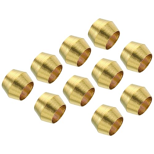 PATIKIL 5mm Tube OD Brass Compression Sleeves Ferrules, 50 Pack Brass Ferrule Fitting Brass Compression Fitting Assortment Kit for Air Water Gas Pipe - size: 5mm